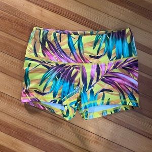 Fleo Women's Tropical Print Shorts - Yellow, Blue, Purple